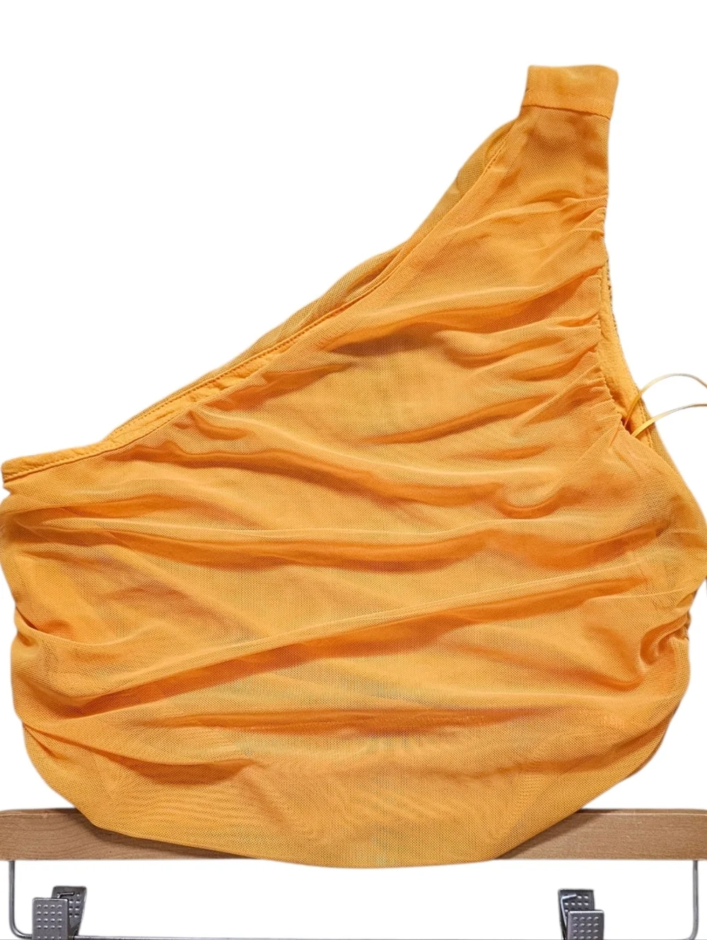House of Harlow 1960 Yellow One-Shoulder Ruched Midi Skirt